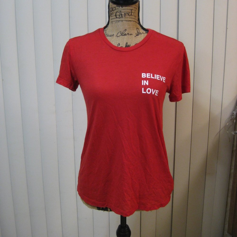 NWT Express red Believe In Love graphic t shirt top XS extra small